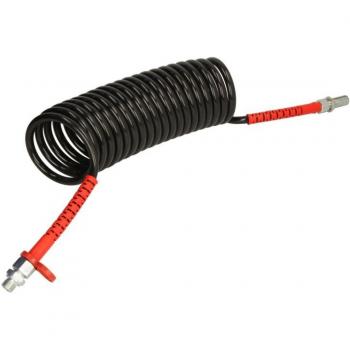 Espiral neumática flexible helicoidal PETERS 076.385-00, resistente a la abrasión, fabricada en material PET, diámetro de 8 mm, longitud de 15 metros, color transparente y con alta flexibilidad para aplicaciones