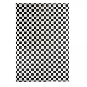 Alfombra exterior/interior reversible kilim 200x290, negra y blanca, OEKO-TEX®