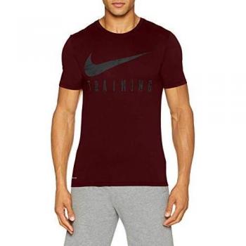 NIKE M Nk Dry tee Train Camiseta de Manga Corta, Hombre, Night Maroon/University Red, L