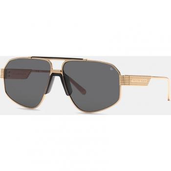 Gafas de sol Philipp Plein geométricas metalizadas en oro rosa y negro mate, categoría 3