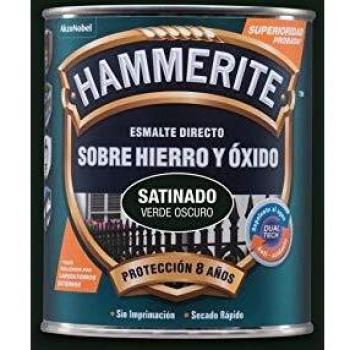 Hammerite Esmalte directo sobre hierro y óxido Satinado Verde Oscuro 750 ml