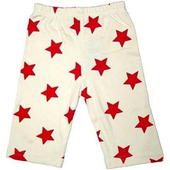 GOTS Certified Unisex pantalones bebé orgánico del algodón ropa pantalones blanco White-Red 24 meses