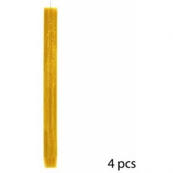 Set de 4 Velas Stick Rústicas Amarillas - Altura 24.5 cm - Atmosphera