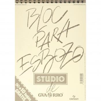 Bloc de Dibujo para Esbozo A4, Espiralado, 100 Hojas Microperforadas, 90g/m², Grano Fino - Guarro