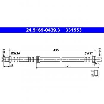 Tubo de freno ATE 24.5169-0439.3 / Latiguillo de freno ATE 24.5169-0439.3