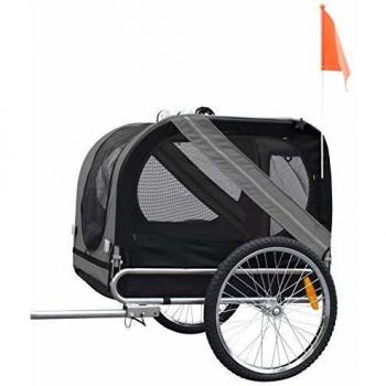Remolque de bicicleta para perros Doggy Liner Juliette gris/negro 125x95x72