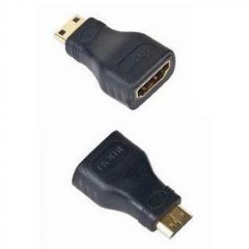 Gembird Adaptador Mini HDMI a HDMI, Modelo A-HDMI-FC, Color Negro