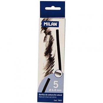 MILAN 8411574078029 - Carboncillo natural, 5 unidades, 15 cm x 6.8 mm