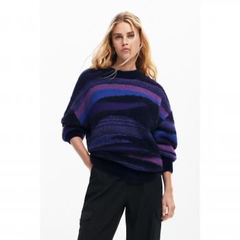 Desigual Jersey de Mujer Punto Estampado Rojo L