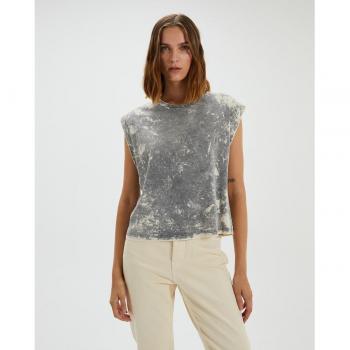 Camiseta De Mujer Tintura Bicolor System Action modelo Ct126_Gris Claro