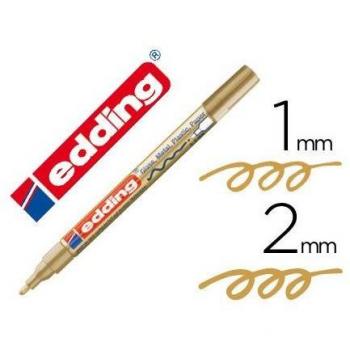 Rotulador Edding 751 Oro, Punta Fibra Redonda 1-2 mm