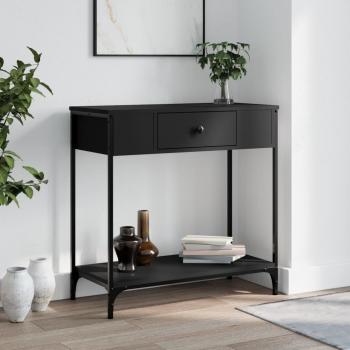 Consola negra de madera multicapa 75x34,5x75 cm