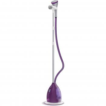 Philips ClearTouch Essence GC535/35 - Plancha de Vapor Vertical 2000W con Tapa para Fragancias, Guante Protector y Depósito de 1.2L, Color Morado y Blanco