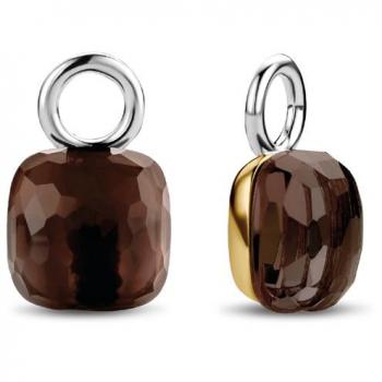 Pendientes Mujer Ti Sento 9215TB - Pendientes de plata de ley 925, con baño de oro rosa, adornados con circonitas blancas y azul oscuro, diseño elegante y moderno, ideal para ocasiones especiales