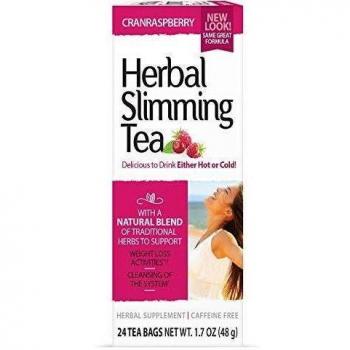 21st Century Health Care, Herbal Slimming Tea, Cranraspberry, Caffeine Free, 24 Tea Bags, 1.6 oz