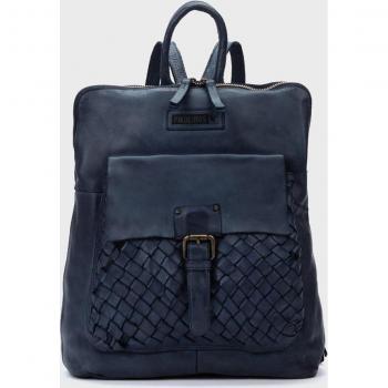 Mochila de piel para mujer Pikolinos FAURA WHA con cierre de cremallera en color azul