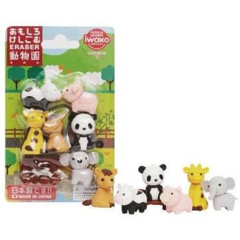 Iwako Borradores de Puzzle en Blister - Set de Seis Borradores con Formas de Animales - Regalo Perfecto y Original