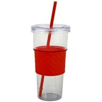 RETRO TREATS Popcorn PLASTIC ICED DRINKS Tumbler CUP WITH LID AND STRAW