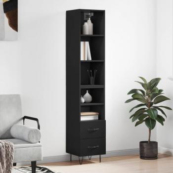 Aparador negro de madera multicapa 34,5x34x180 cm