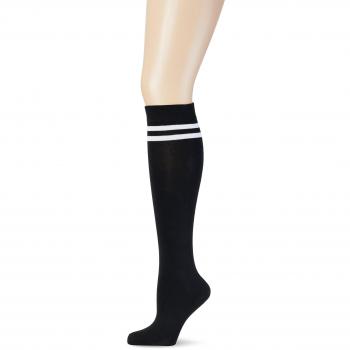 Urban Classics Women's Knee-High College Socks - Black/White, EU 36-39 to EU 40-42