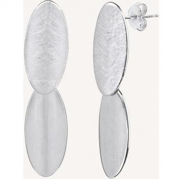 Pendientes Textures acabados de plata oval doble