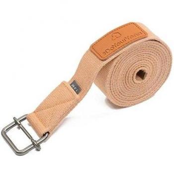 #DoYourYoga Cinturón de Yoga »Yaro« / Correas para Yoga de algodón 100% con Cierre en Forma de Anillas metálicas / 1,9m / 2,5m / 3m 1,9m / Beige Claro