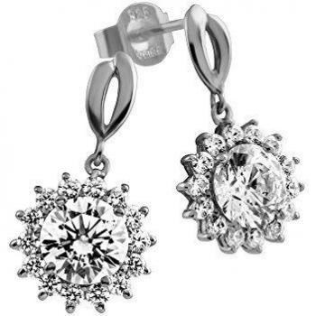 Diamonfire pendientes largos en plata 6216731582