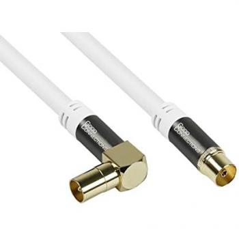 Cable de Antena SAT SmartFLEX 3m, Conector IEC/Koax en Ángulo, Vergoldado, Cuádruple Apantallamiento (120 dB)