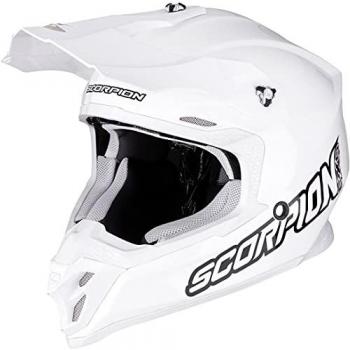 Casco Scorpion VX-16 Air Solido Blanco - Casco de Cross Unisex, Color Blanco, Talla L
