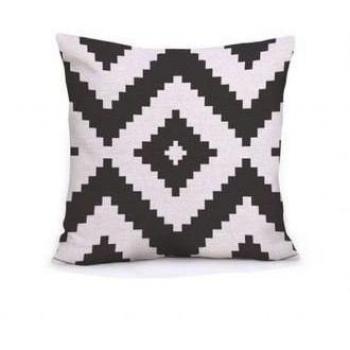 LO+DEMODA Funda De Cojín Kilim Style Whiak Blanco / Negro 45 x 45 cm