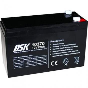 DSK 10370 - Batería Plomo Alta Descarga AGM Sellada de 12V y 12Ah Batería Ideal para UPS-SAI, Sistemas de Seguridad y comunicación, Luces de Emergencia…