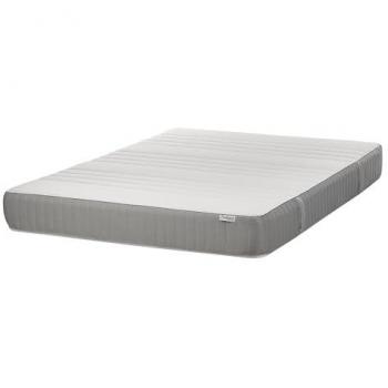 Colchón de espuma viscoelástica duro 140 x 200 cm con funda extraíble de poliéster blanco y gris Fancy