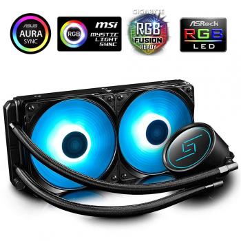 DeepCool Gammaxx L240 RGB Disipador de líquido radiador de 240 mm Dos Ventiladores PWM de 120 mm RGB Compatible con zócalo Intel AMD AM4 12 V 4 Pines