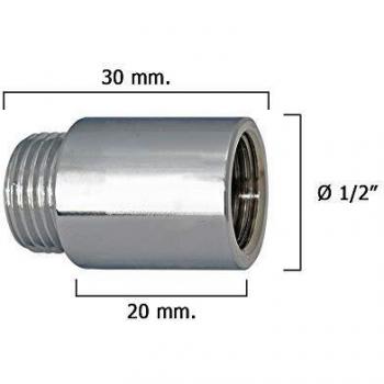 WOLFPACK LINEA PROFESIONAL 4020054 Alargadera Redonda Cromo 1/2 x 20