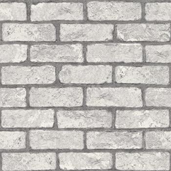 Papel Pintado Rasch 278200 Imitación Piedra Ladrillos Desgastados Gris 3D (10,05 m x 0,53 m)