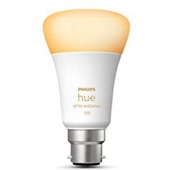 Bombilla LED Inteligente PHILIPS HUE White Ambiance B22, 1100 Lúmenes, Dimmerizable, Luz Blanca de Calida a Fría, Compatible Bluetooth