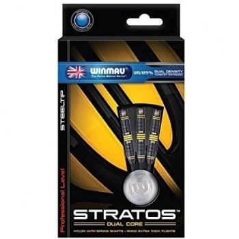 WINMAU Stratos Set de Dardos de Punta de Acero de Tungsteno 24 Gramos con Prism Alpha Vuelos and Prism Force Ejes