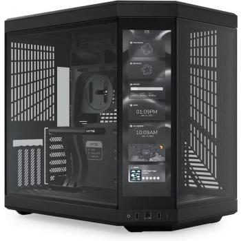 Caja de torre ATX Hyte Y70 Touch Negra con Doble Cámara y Ventana Templada