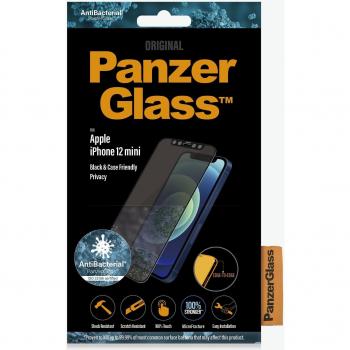 Protector de Pantalla PanzerGlass Privacy CF para iPhone 12 Mini - Antibacteriano, Resistente a Microfracturas, Transparente