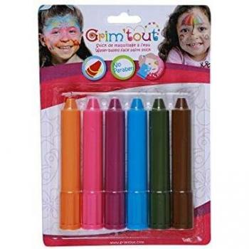 Lote de 6 Sticks de Maquillaje a Base de Agua Grim'Tout - Colores Arcoíris