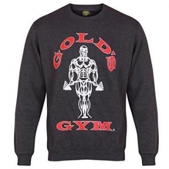 Gold´s Gym GGSWT-005 - Sudadera cuello redondo para hombre, color gris marengo, talla XL