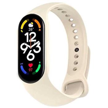 Correa de Silicona Suave y Flexible Blanco Mate Compatible con Xiaomi Mi Band 5/6/7 y Amazfit Band 5 Pulsera de Recambio Transpirable