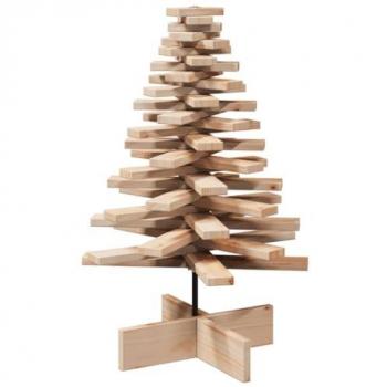 Árbol de Navidad de Madera Maciza de Pino 80 cm