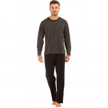 Haigman - Conjunto de pijama para hombre - Algodón - Negro S/M