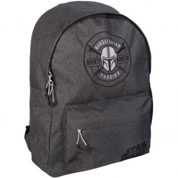 Mochila Casual Cerdá The Mandalorian Star Wars 44cm Gray Bounty Hunter Logo