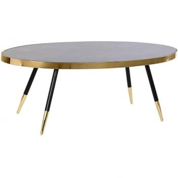 Mesa de Centro DKD Home Decor Negro Dorado Cristal Acero 110 x 50 x 41,5 cm