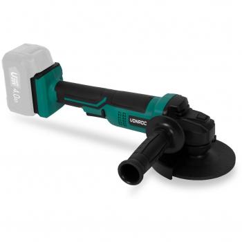 Amoladora angular inalámbrica VPower 20V Ø125mm con mango lateral y bolsa de herramientas (excl. batería y cargador rápido)