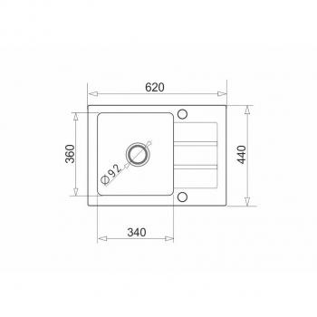 Fregadero de un seno con escurridor Maidsinks Promo 76x44 1B 1D E070053701