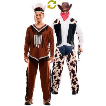 Disfraz Doble de Indio y Vaquero para hombre