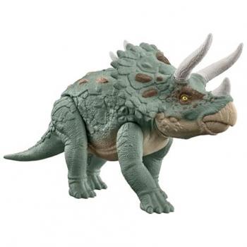 Jurassic World Rastreadores Gigantes Figura Triceratops Mattel HTK79 - Dinosaurio de juguete, figura de acción, enormes rastreadores, multicolor